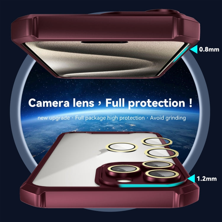 For iPhone 16 Plus Shockproof Acrylic Phone Case with Lens Glass Film(Blue)