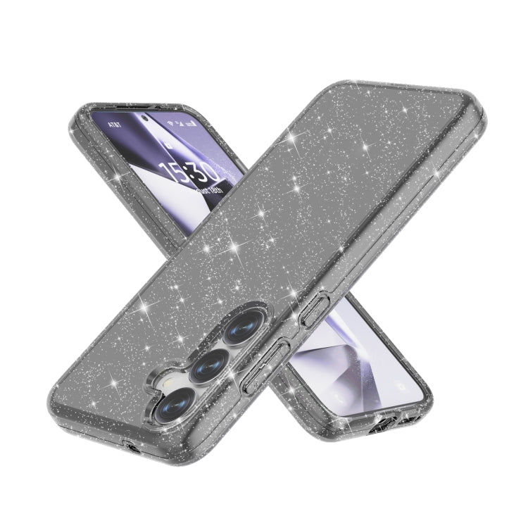 For Samsung Galaxy S25 5G Shockproof Terminator Glitter Powder Phone Case(Black)