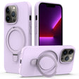 For iPhone 13 Pro MagSafe Magnetic Liquid Silicone Phone Case with Ring Holder(Lilac Purple) - iPhone 13 Pro Cases by PMC TechLife | Online Shopping South Africa | PMC TechLife