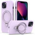 For iPhone 14 Plus MagSafe Magnetic Liquid Silicone Phone Case with Ring Holder(Lilac Purple) - iPhone 14 Plus Cases by PMC TechLife | Online Shopping South Africa | PMC TechLife