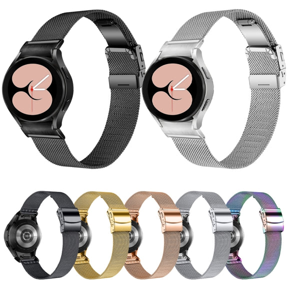 For Samsung Galaxy Watch 6 Quick Release Button Turtle Buckle Milan Watch Band(Gold)