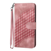 For iPhone 17 YX0060 Elephant Head Embossed Phone Leather Case with Lanyard(Pink)