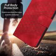 For iPhone 17 YX0060 Elephant Head Embossed Phone Leather Case with Lanyard(Red)