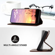 For iPhone 17 YX0060 Elephant Head Embossed Phone Leather Case with Lanyard(Coffee)