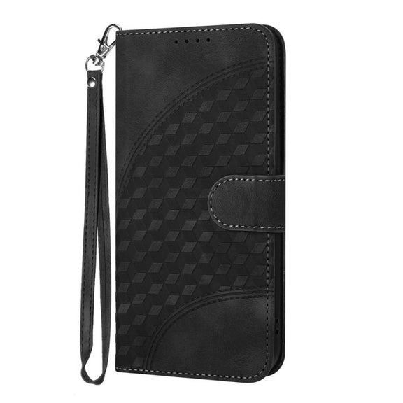 For iPhone 17 Pro Max YX0060 Elephant Head Embossed Phone Leather Case with Lanyard(Black)