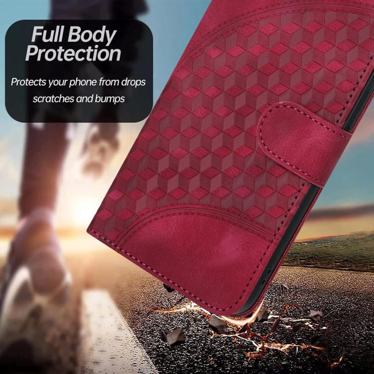 For iPhone 17 Pro Max YX0060 Elephant Head Embossed Phone Leather Case with Lanyard(Rose Red)