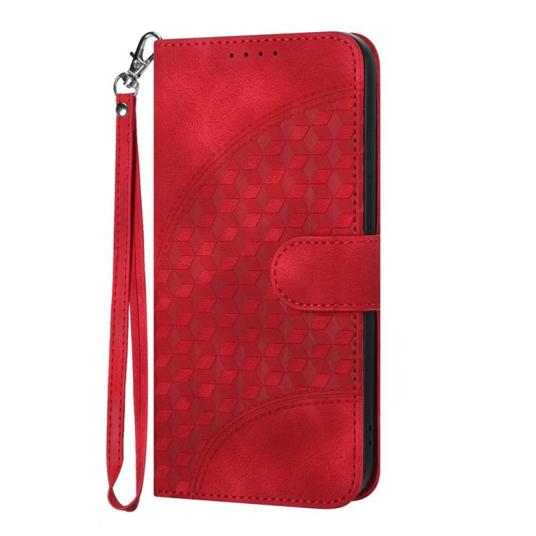 For iPhone 17 Pro Max YX0060 Elephant Head Embossed Phone Leather Case with Lanyard(Red)
