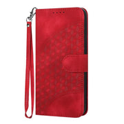 For iPhone 17 Pro Max YX0060 Elephant Head Embossed Phone Leather Case with Lanyard(Red)