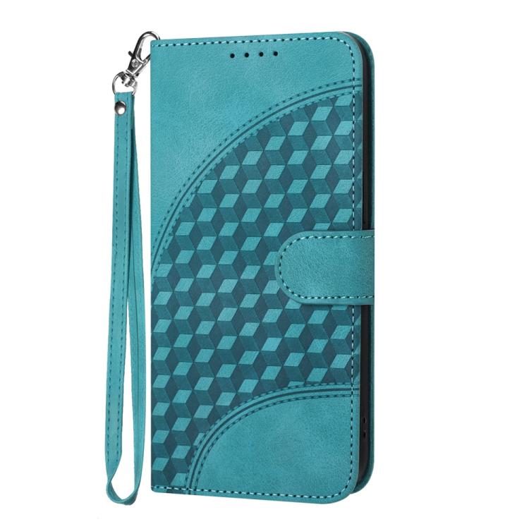 For iPhone 17 Pro YX0060 Elephant Head Embossed Phone Leather Case with Lanyard(Light Blue)