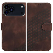 For iPhone 17 Pro YX0060 Elephant Head Embossed Phone Leather Case with Lanyard(Coffee)