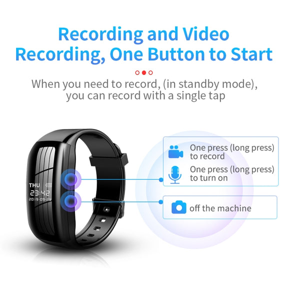 JNN D5 HD Noise Reduction Smart Recording Electronic Bracelet, Capacity:64GB