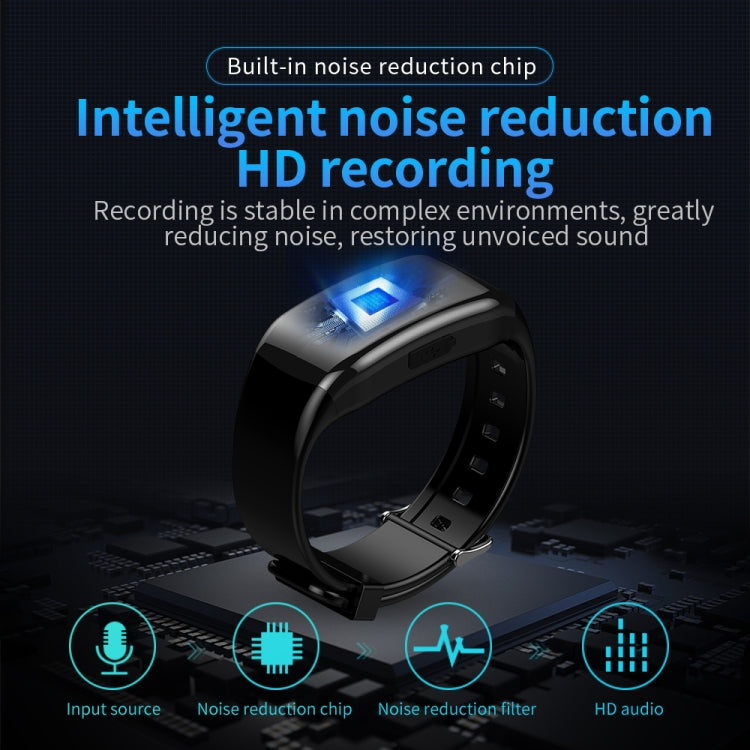 JNN D5 HD Noise Reduction Smart Recording Electronic Bracelet, Capacity:64GB