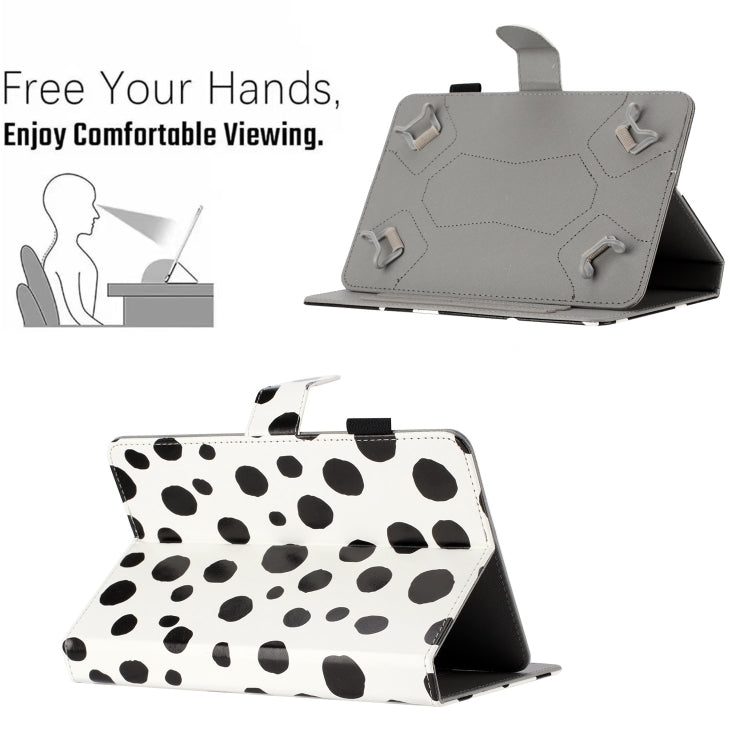 10 inch Dot Pattern Leather Tablet Case(White Black Dot)