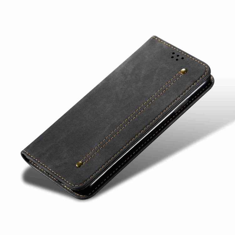 For Motorola Edge 40 Neo Denim Texture Flip Leather Phone Case(Black)