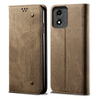 For Motorola Moto E14 Denim Texture Flip Leather Phone Case(Khaki) - free shipping - PMC TechLife - Order now!