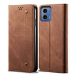 For Motorola Moto G85 Denim Texture Flip Leather Phone Case(Brown) - free shipping - PMC TechLife - Order now!