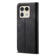 For Motorola Edge 50 Ultra Denim Texture Flip Leather Phone Case(Black)