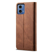 For Motorola Moto G34 5G / G45 5G Denim Texture Flip Leather Phone Case(Brown)