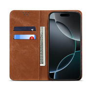 For Motorola Edge 60 Denim Texture Flip Leather Phone Case(Brown)