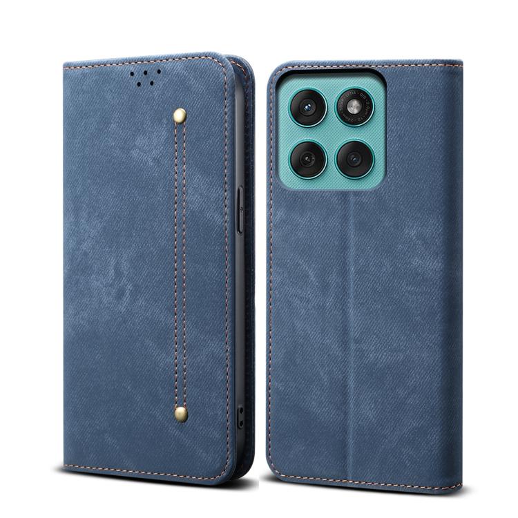For Motorola Edge 60 Denim Texture Flip Leather Phone Case(Blue)