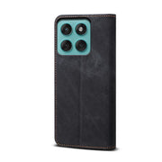 For Motorola Edge 60 Pro Denim Texture Flip Leather Phone Case(Black)