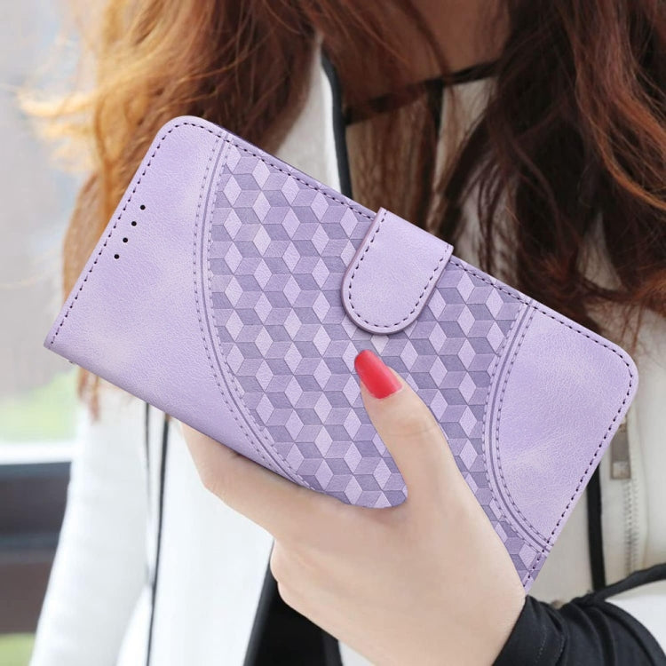 For Motorola Edge 5G 2024 YX0060 Elephant Head Embossed Phone Leather Case with Lanyard(Light Purple)