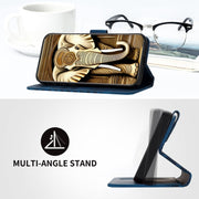 For Motorola Edge 5G 2024 YX0060 Elephant Head Embossed Phone Leather Case with Lanyard(Royal Blue)