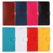 For iPhone 15 Pro Max idewei Crazy Horse Texture Leather Phone Case with Holder(White)