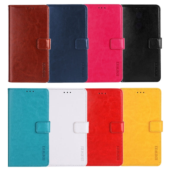For iPhone 15 Pro Max idewei Crazy Horse Texture Leather Phone Case with Holder(White)