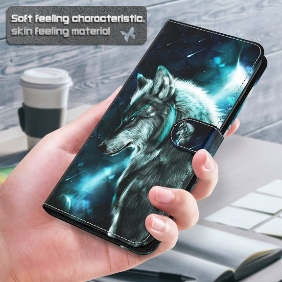 For Xiaomi Redmi Note 13 Pro+ 3D Painting Pattern Flip Leather Phone Case(Wolf)