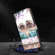 For Honor Magic5 Pro Crystal 3D Shockproof Protective Leather Phone Case(Pink Diamond Heart)
