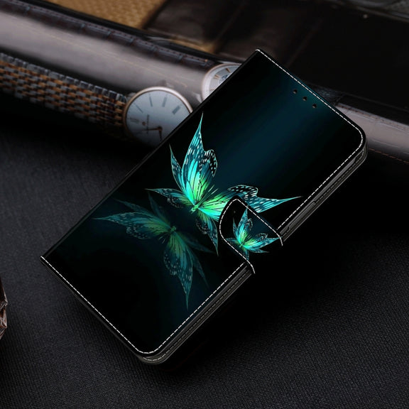 For Honor Magic6 Lite Crystal 3D Shockproof Protective Leather Phone Case(Reflection Dutterfly)