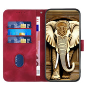 For Google Pixel 9 Pro YX0060 Elephant Head Embossed Phone Leather Case with Lanyard(Rose Red)