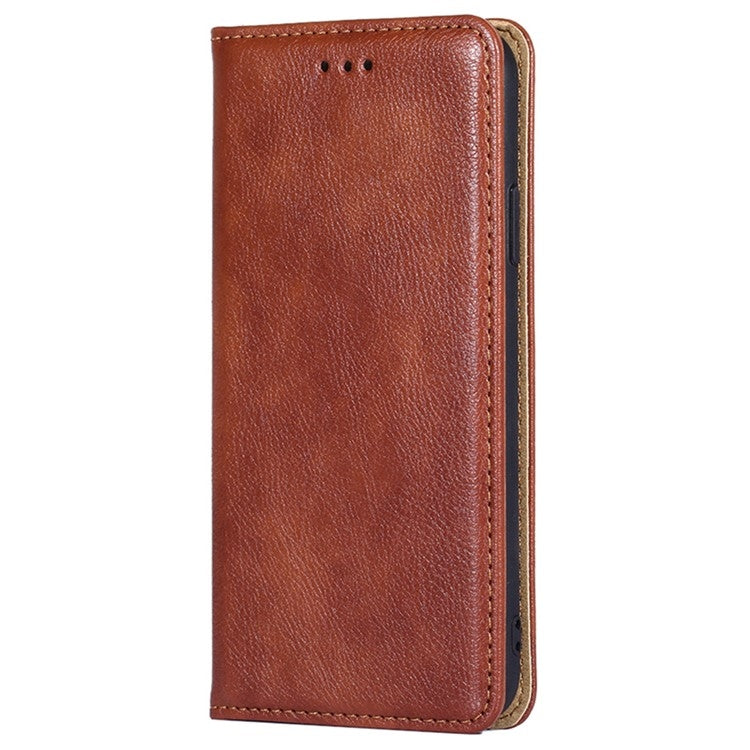 For Motorola Moto G Play 4G 2024 Gloss Oil Solid Color Magnetic Leather Phone Case(Brown)