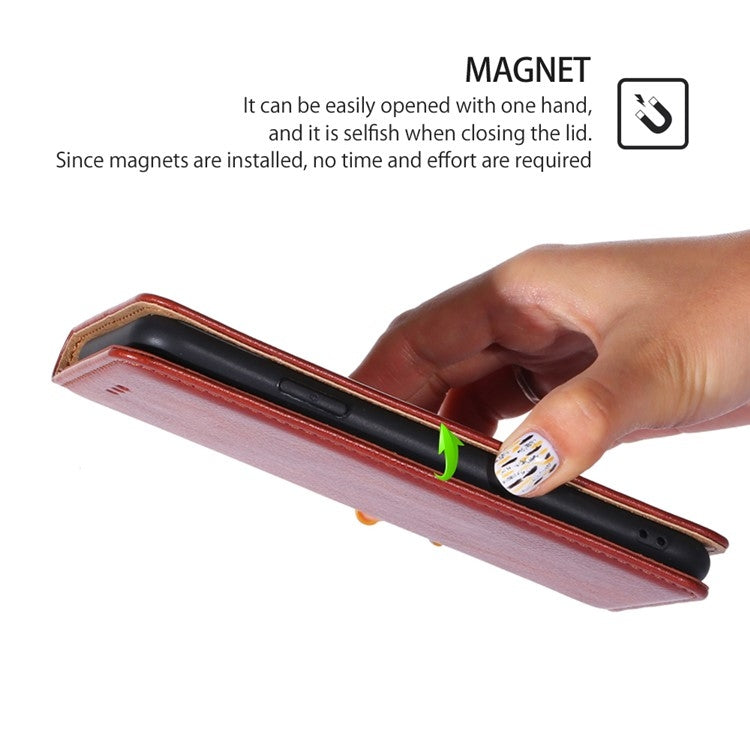 For Motorola Moto G Play 4G 2024 Gloss Oil Solid Color Magnetic Leather Phone Case(Brown)