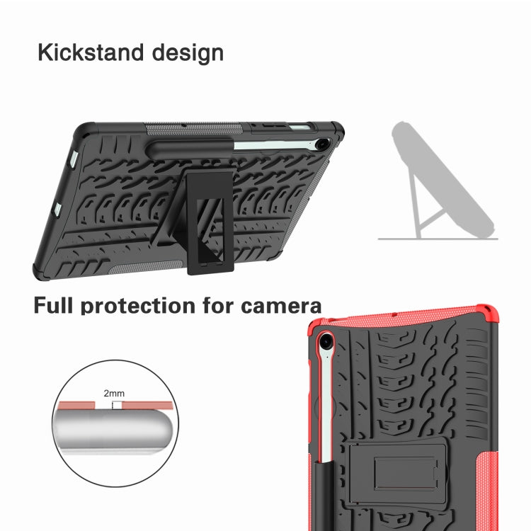For Samsung Galaxy Tab S9 FE / S10 FE Tire Texture TPU + PC Tablet Case with Holder(Purple)