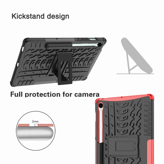 For Samsung Galaxy Tab S9 FE / S10 FE Tire Texture TPU + PC Tablet Case with Holder(Green)