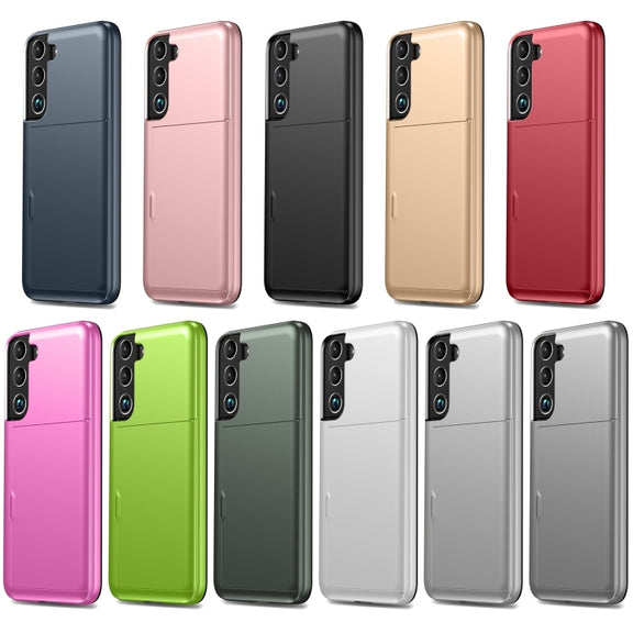 For Samsung Galaxy S24+ 5G Shockproof Armor Phone Case with Card Slot(Gold)