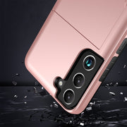 For Samsung Galaxy S25 5G Shockproof Armor Phone Case with Card Slot(Silver)