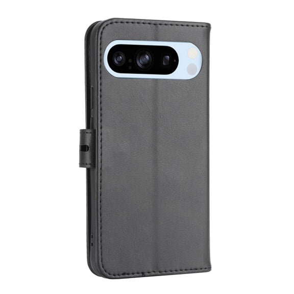 For Google Pixel 9 Embossed Happy Cat Pattern Flip Leather Phone Case(Black)