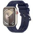 For Apple Watch Series 7 41mm H Texture Silicone Ladder Buckle Watch Band(Midnight) - Watch Bands by PMC TechLife | Online Shopping South Africa | PMC TechLife