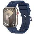For Apple Watch Series 2 42mm H Texture Silicone Ladder Buckle Watch Band(Midnight Blue) - Watch Bands by PMC TechLife | Online Shopping South Africa | PMC TechLife