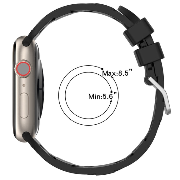 For Apple Watch Series 3 42mm H Texture Silicone Ladder Buckle Watch Band(White)