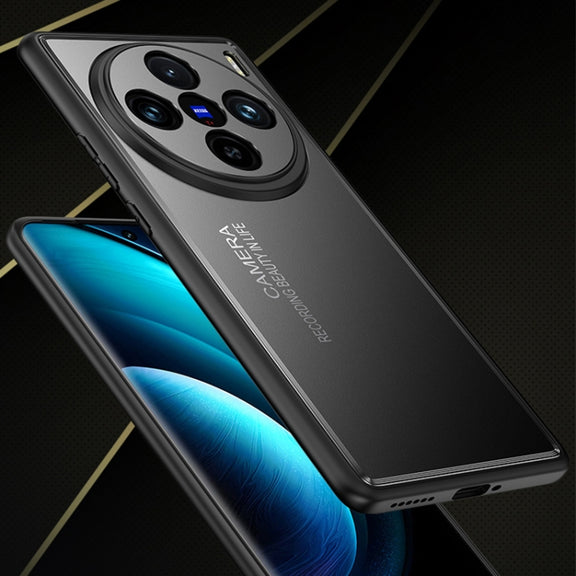 For vivo X100 Pro Frosted Metal Phone Case(Black)