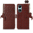 For Honor X5 Plus Ostrich Pattern Genuine Leather RFID Phone Case(Coffee) - Honor Cases by PMC TechLife | Online Shopping South Africa | PMC TechLife | Buy Now Pay Later Mobicred