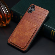 For Samsung Galaxy S24+ 5G Denior Imitation Crocodile Leather Back Phone Case with Holder(Brown)