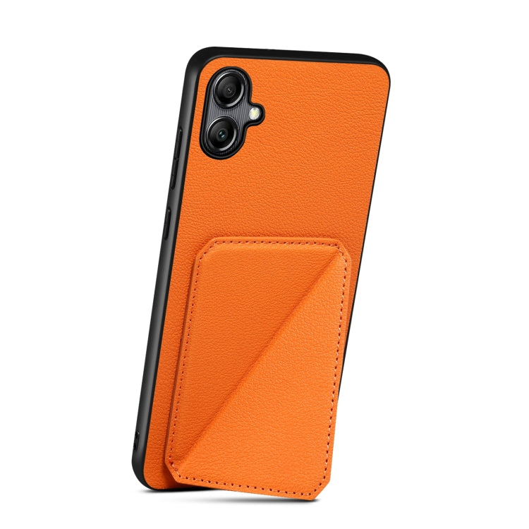 For Samsung Galaxy S24 Ultra 5G Denior Imitation Calf Leather Back Phone Case with Holder(Orange)