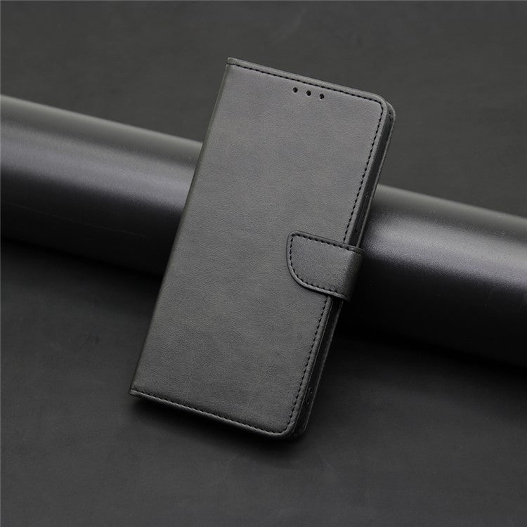 For Realme 12 5G Calf Texture Buckle Flip Leather Phone Case(Black)