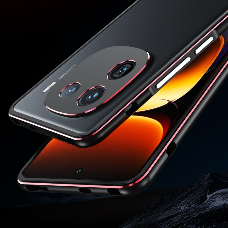 For vivo iQOO 12 Aurora Series Lens Protector + Metal Frame Phone Case(Silver)