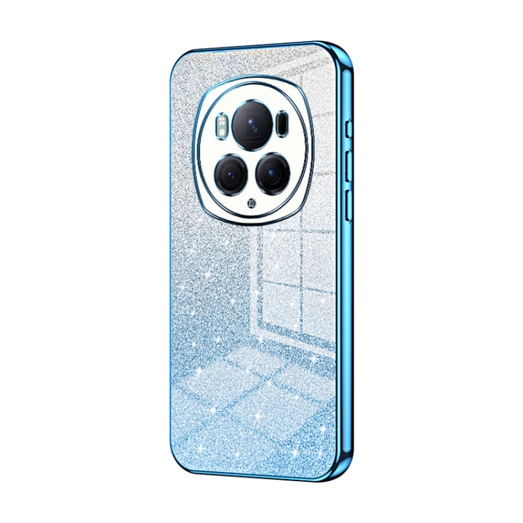 For Honor Magic6 Pro Gradient Glitter Powder Electroplated Phone Case(Blue)